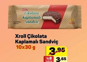 Xroll Çikolata Kaplamalı Sandviç