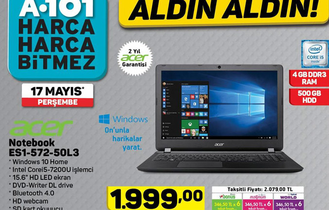 Acer Notebook ES1-572-50L3