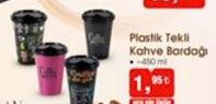 Plastik Tekli Kahve Bardağı
