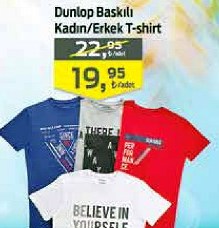 Dunlop Baskılı Kadın Erkek T-shirt