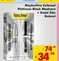 Maybelline Colossal Platinum Black Maskara+ Kajal Göz Kalemi