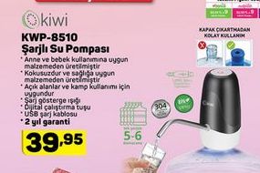 kiwi KWP-8510 Şarjlı Su Pompası