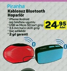 Piranha Kablosuz Bluetooth Hoparlör