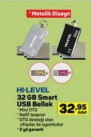 Metalik Dizayn HI-LEVEL 32 GB Smart USB Bellek