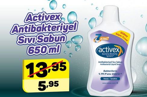 Activex Antibakteriyel Sıvı Sabun 650 ml Korona