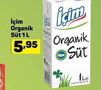 İçim Organik Süt 1L
