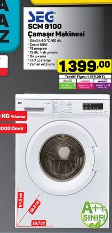 SEG SCM 9100 Çamaşır Makinesi