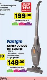 Fantom Carbon DC1000 Dik Süpürge