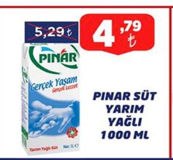Pınar Süt Yarım Yağlı 