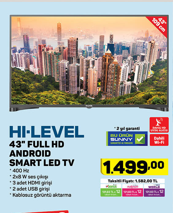 Hi-Level 43 inç Full Hd Android Smart Led Tv
