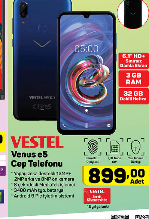 Vestel Venus E5 Cep Telefonu