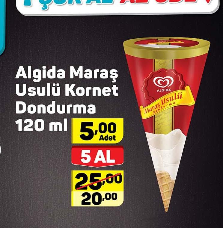 Algida Maraş Usulü Kornet Dondurma 120ml