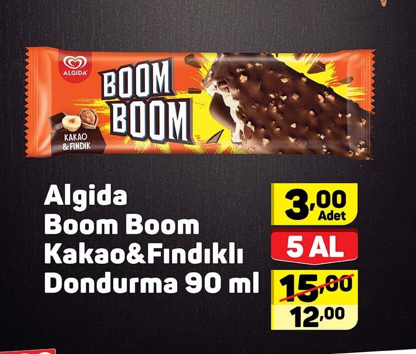 Algida Boom Boom Kakao ve Fındıklı Dondurma 90ml