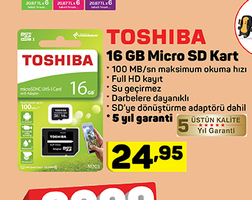 Toshiba 16 GB Micro SD Kart
