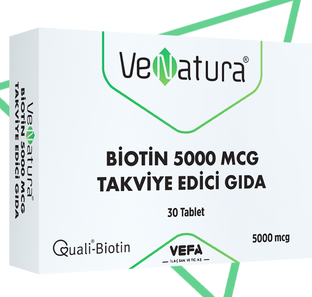 Venatura Biotin 5000 MCG Takviye Edici Gıda 30 Tablet