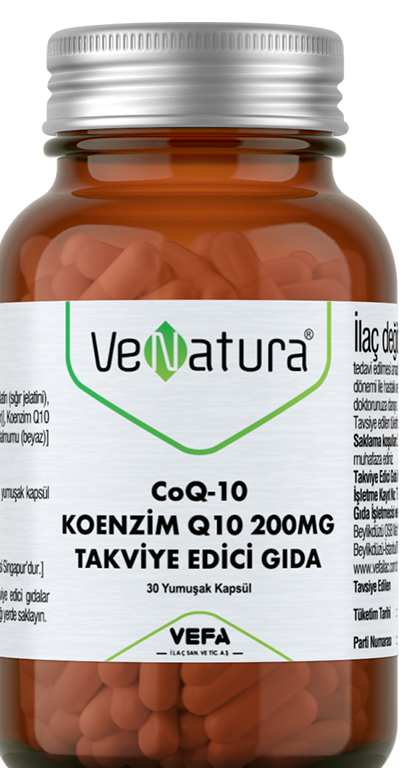 Venatura CoQ-10 Koenzim Q10 200 MG Takviye Edici Gıda 30 Kapsül