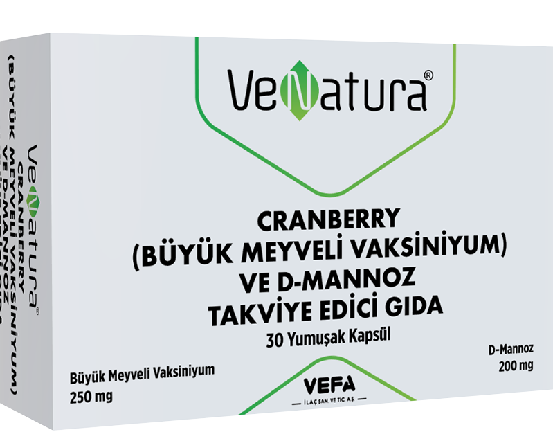 Venatura Canberry ve D-Mannoz Takviye Edici Gıda 30 Kapsül