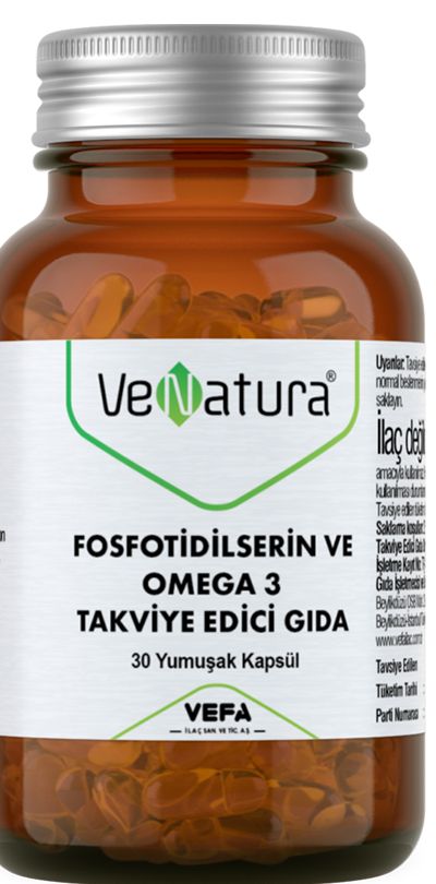 Venatura Fosfostidilserin ve Omega 3 Takviye Edici Gıda 30 Kapsül