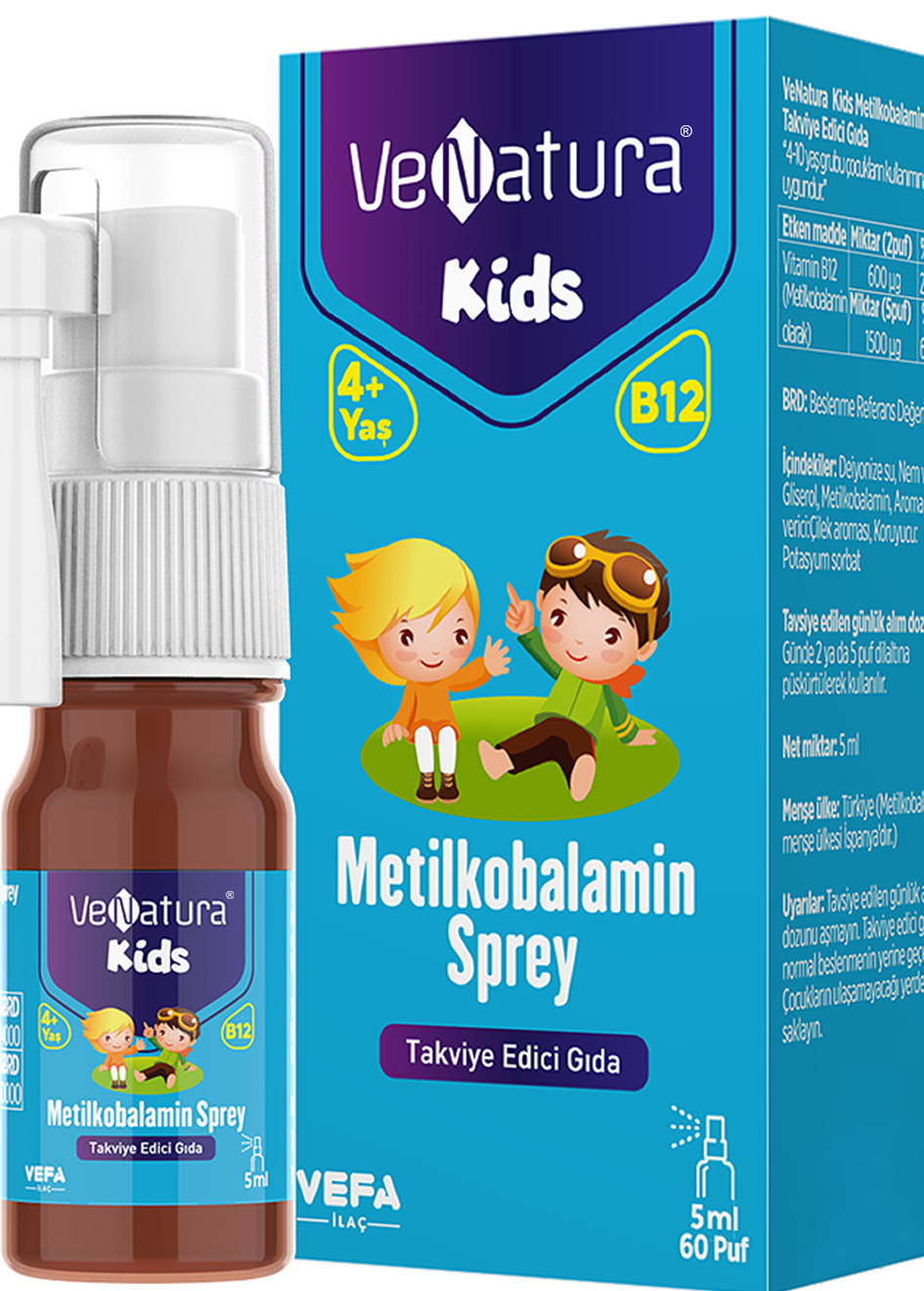 Venatura Kids Metilkobalamin Sprey Takviye Edici Gıda