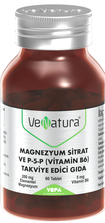 Venatura Magnezyum Sitrat ve P-5-P Takviye Edici Gıda 60 Kapsül