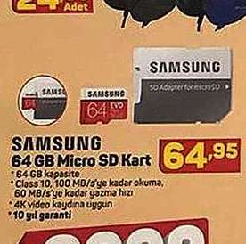 Samsung 64 GB Micro SD Kart