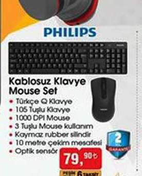 Philips Kablosuz Klavye Mouse Seti