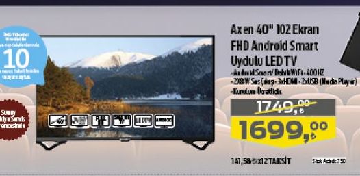 Axen 40 inç 102 Ekran FHD Android Smart Uydulu LED TV