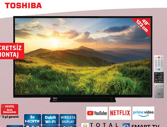 Toshiba 49L2863DAT 49 İnç Full HD Smart Led Tv