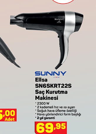 Sunny Elisa SN6SKRT225 Saç Kurutma Makinesi