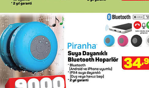 Piranha Suya Dayanıklı Bluetooth Hoparlör