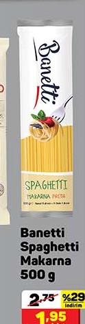 Banetti Spaghetti Makarna
