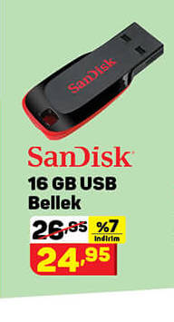 SanDisk 16 GB USB Bellek