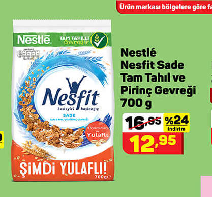 Nestle Nesfit Sade Tam Tahıl ve Pirinç Gevreği