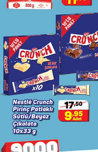 Nestle Crunch Pirinç Patlaklı Sütlü Beyaz Çikolata