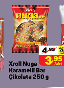 Xroll Nuga Karamelli Bar Çikolata