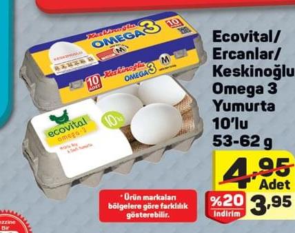 Ecovital Ercanlar Keskinoğlu Yumurta 10lu