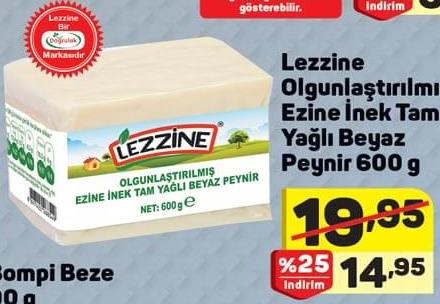 Lezzine Olgunlaştırılmış Tam Yağlı İnek Eski Kaşar Peyniri 350 gr