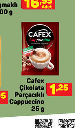 Cafex Çikolata Parçacıklı Cappuccino