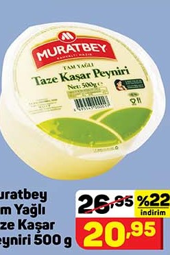 Muratbey Tam Yağlı Taze Kaşar Peynir