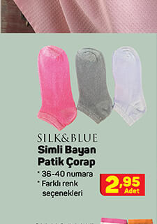 Silk And Blue Simli Bayan Patik Çorap