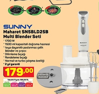 Sunny Maharet SN5BLD25B Multi Blender Seti
