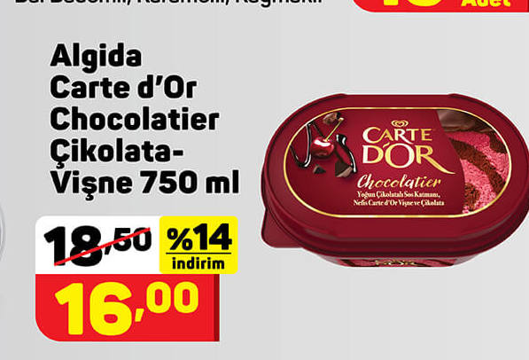 Algida Carte Dor Chocolater Çikolata Vişne