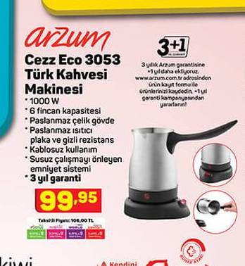 Arzum Cezz Eco 3053 Türk Kahvesi Makinesi