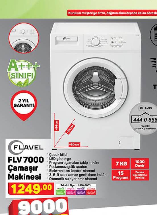 Flavel FLV7000 Çamaşır Makinesi
