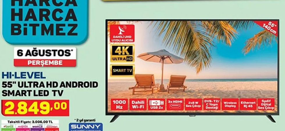 Hi-Level 55 inç Ultra Hd Android Smart Led TV