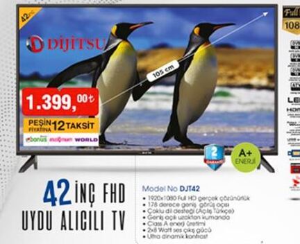 Dijitsu 42 inc FHD Uydu Alıcılı Tv