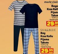 Silk Blue Kısa Kollu Pijama Takımı