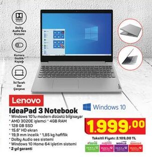 Lenovo Ideaped 3 Notebook