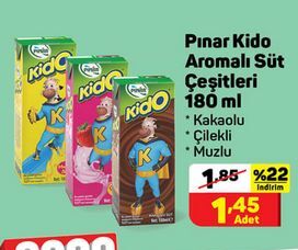 Pınar Kido Süt Kakaolu Çilekli Muzlu