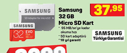 Samsung 32 Gb Micro Sd Kart